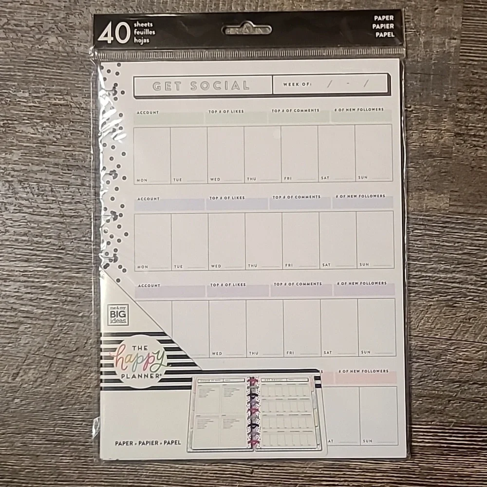 The Happy Planner Get Social Filler Paper
